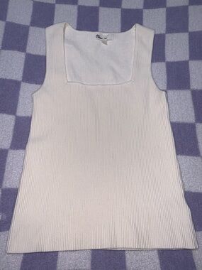The Commons Square-Neck Ribbed Tank Top in Cream